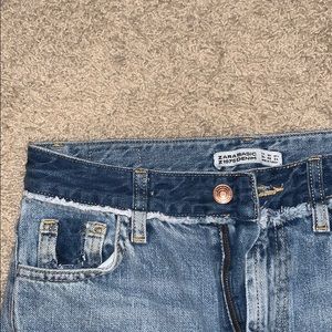 Zara Light Wash High Rise Wide Leg Jeans